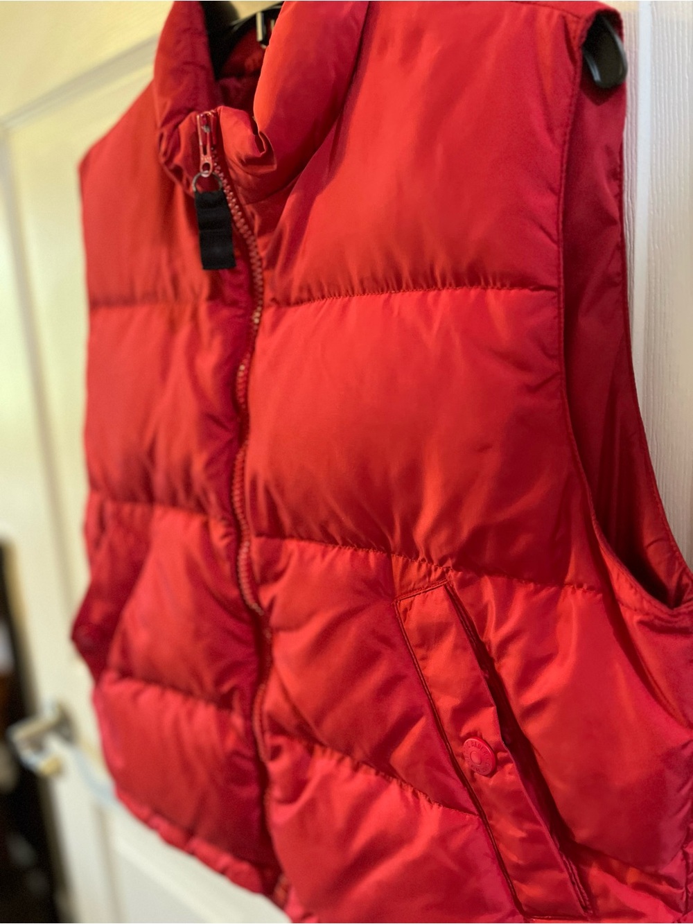 Eddie Bauer Red Puffer Goose  Down Vest - Picture 7 of 14